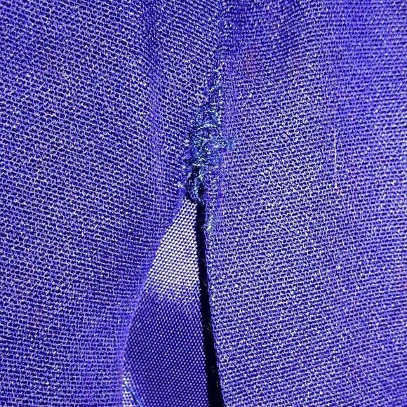 Vintage 90s Blue Sequin Glam Slit Evening Prom Homecoming Dress / Size: 11-12 - Picture 9 of 12